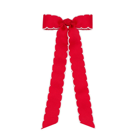 wee ones mini moonstitch red & white bow