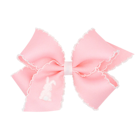 wee ones bunny moonstitch bow - pink