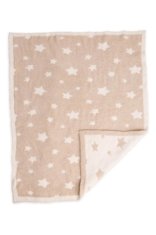 cuddle blanket- tan & cream stars