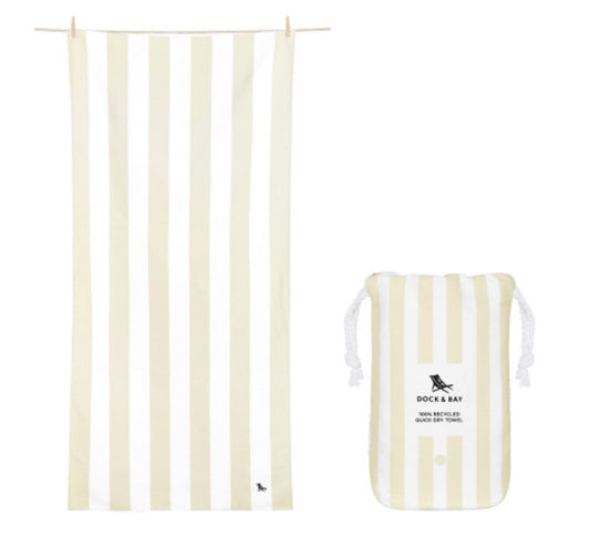 neutral stripe beach towel - large