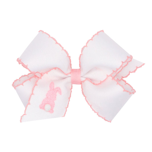 wee ones bunny moonstitch bow - white