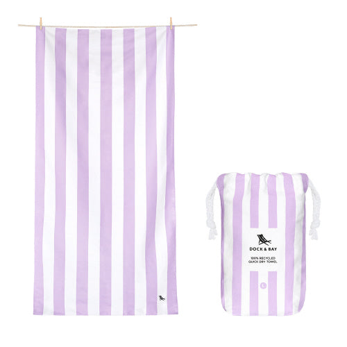 lavender stripe beach towel - large