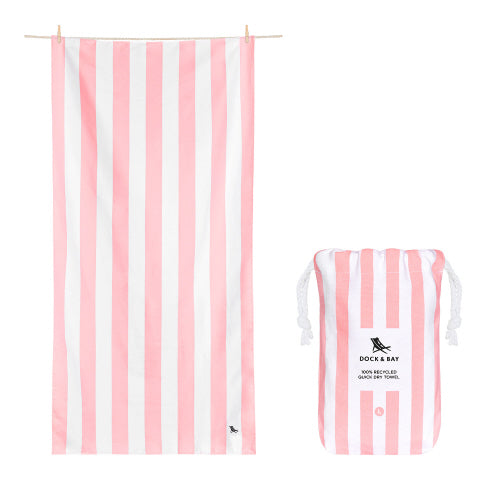 pink stripe beach towel - kids