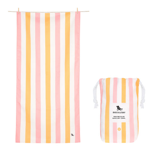peach & pink stripe beach towel - XL